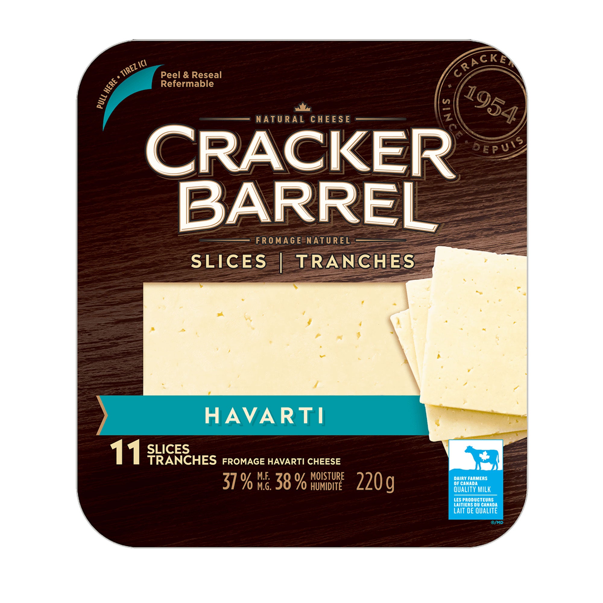 Cracker Barrel Havarti Cheese 37 M.F., 11Pack, 220g Giant Tiger