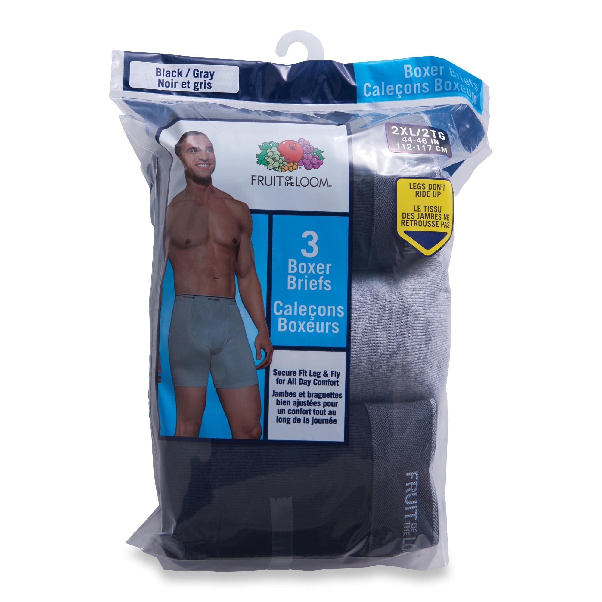 Fruit of the Loom Men's Tag-Free Comfort Briefs, 2XL, Assorted
