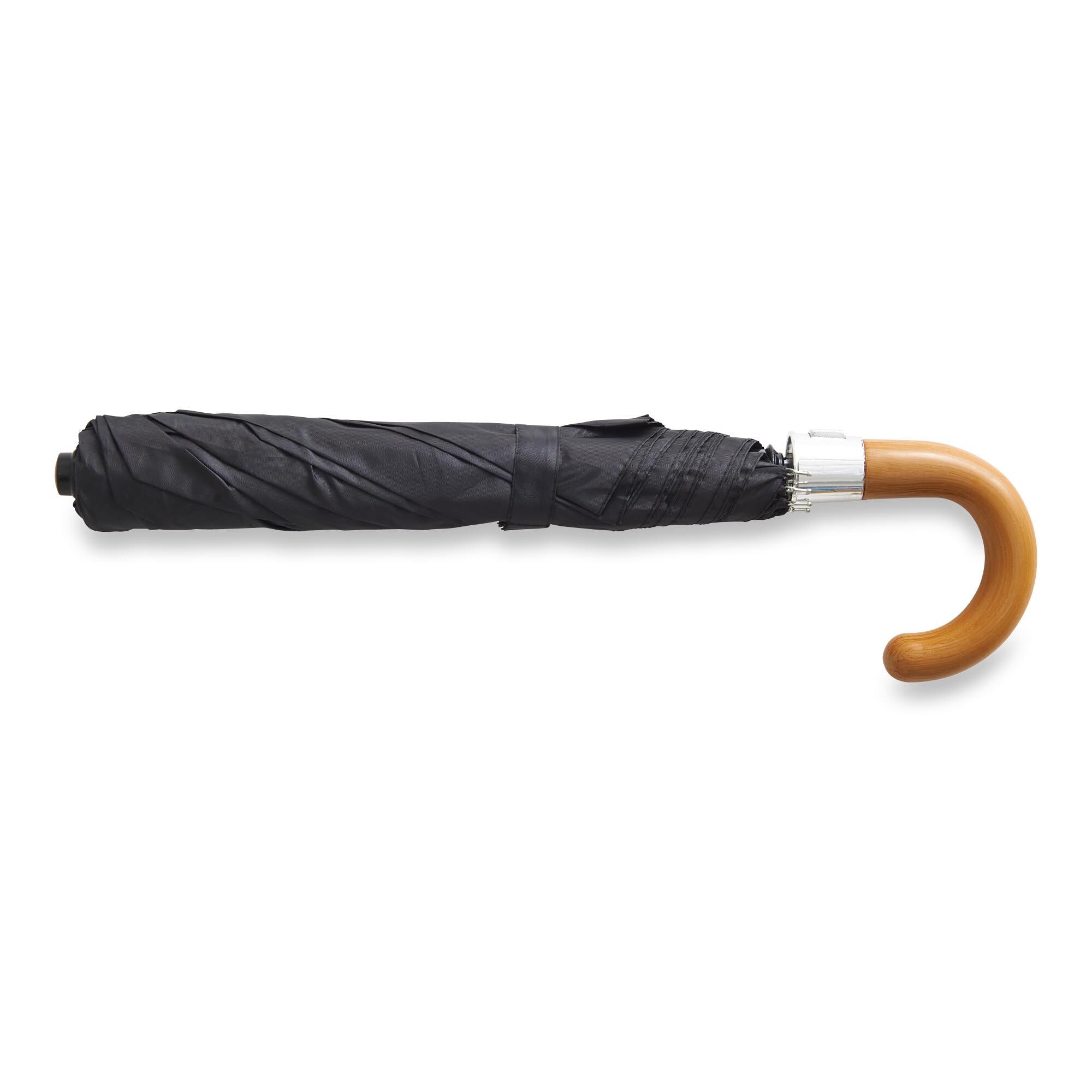 Black Umbrella with Wooden Handle Small Giant Tiger