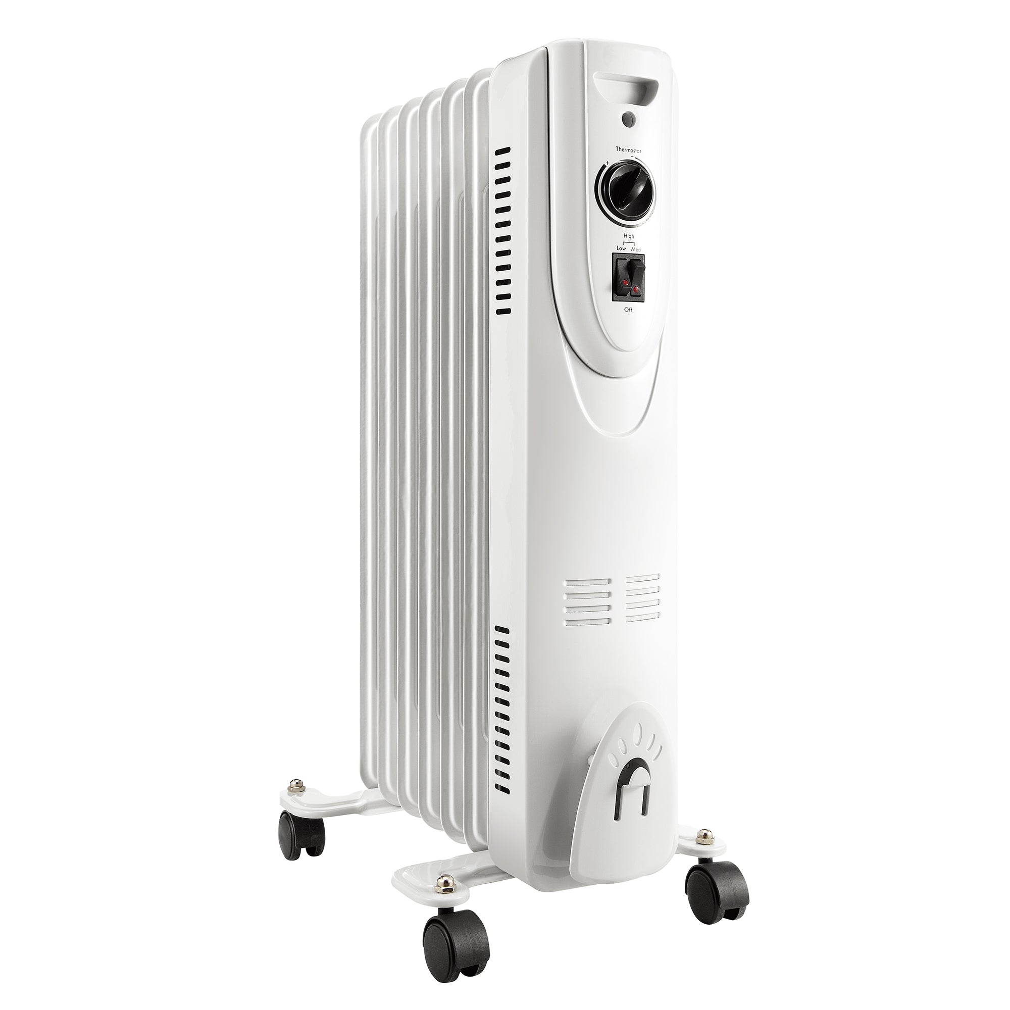 Oil Filled Radiator Heater with Adjustable Thermostat, White – Giant Tiger