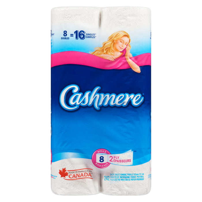 Papier hygiénique Cashmere en rouleaux double épaisseur - emb. de 8