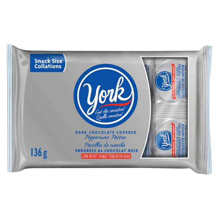 York Dark Chocolate Covered Peppermint Patties Snack Size 8pk. - 136g