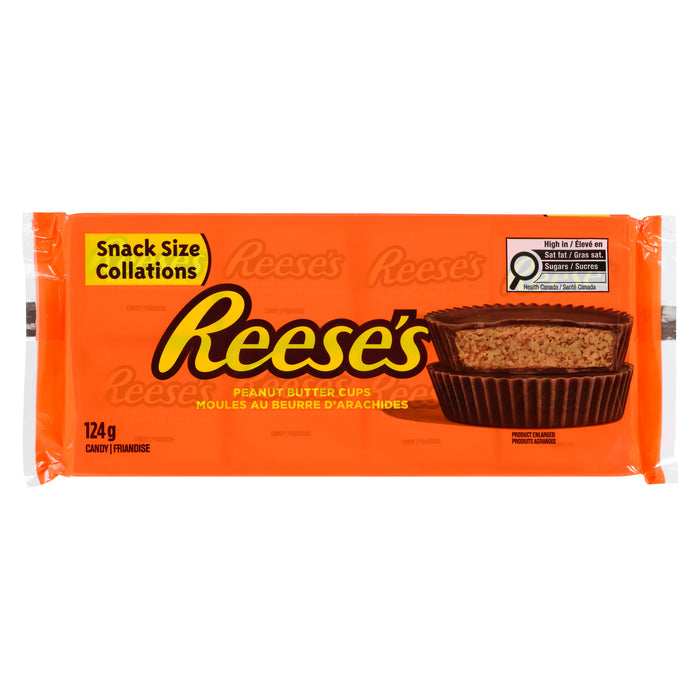 Reese Candy Snack Size Peanut Butter Cups, 124-g