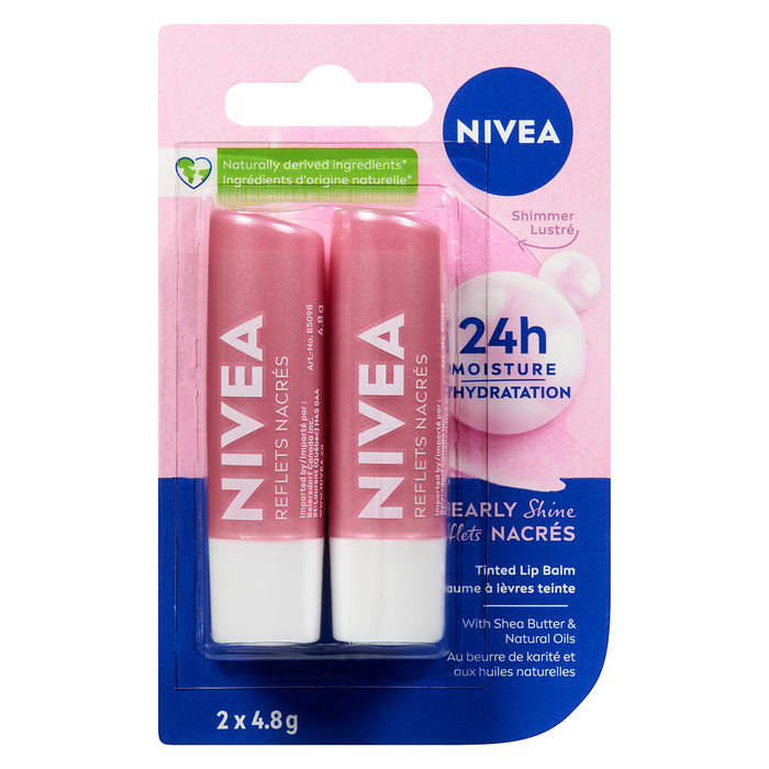 Nivea Pearly Shine Lip Balm, 2-pack