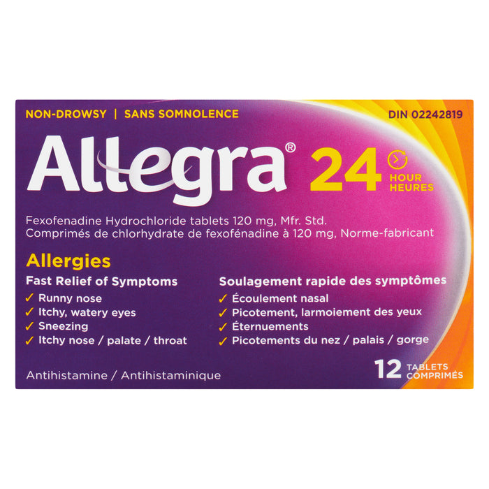 Allegra 24 Hour Allergy Medication, 12-Pack, 120-mg