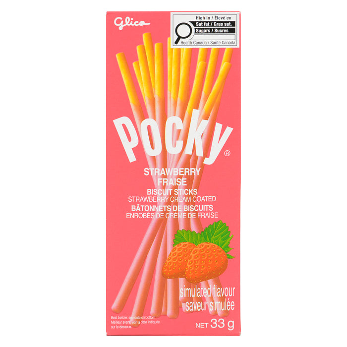 Glico Pocky Bâtonnets de Biscuits Fraise, 33 g