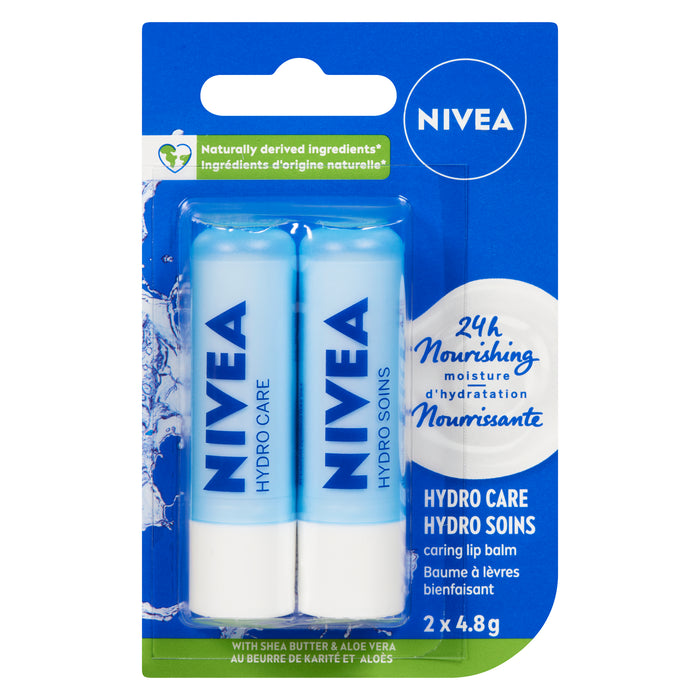 NIVEA Baume à Lèvres Hydratant Hydro Soins, emb. de 2, 4.8 g
