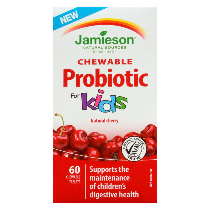 Jamieson Chewable Probiotic Chewable Tablets for Kids Natural Cherry, 60-Pack
