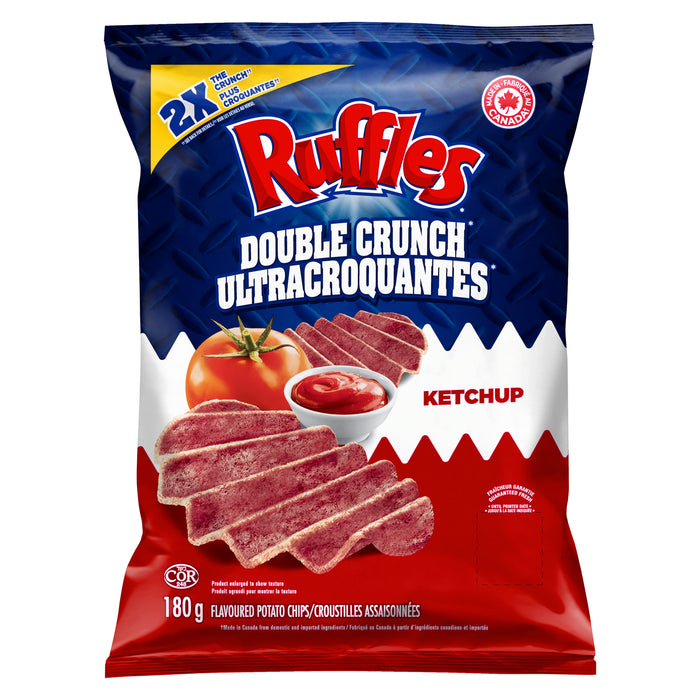 Ruffles Double Crunch Ketchup Potato Chips, 180-g