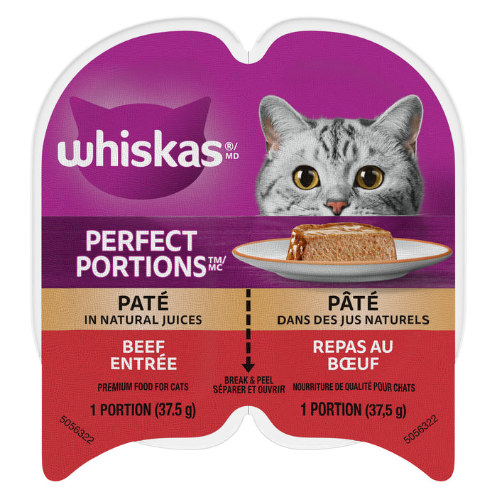 Nourriture pour chats humide Repas au boeuf de Whiskas - Ensemble de 2 - 2,5 oz