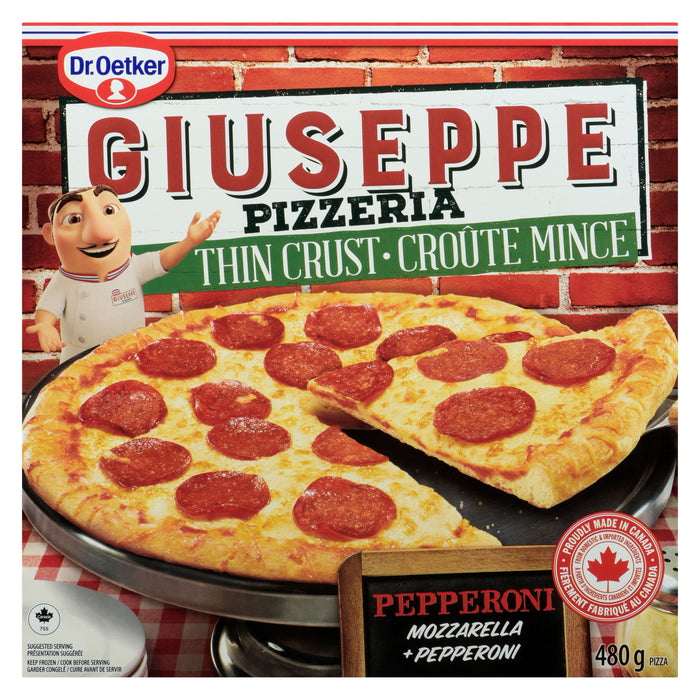 Pizza au pepperoni croûte mince Giuseppe Pizzeria de Dr. Oetker – 480 g