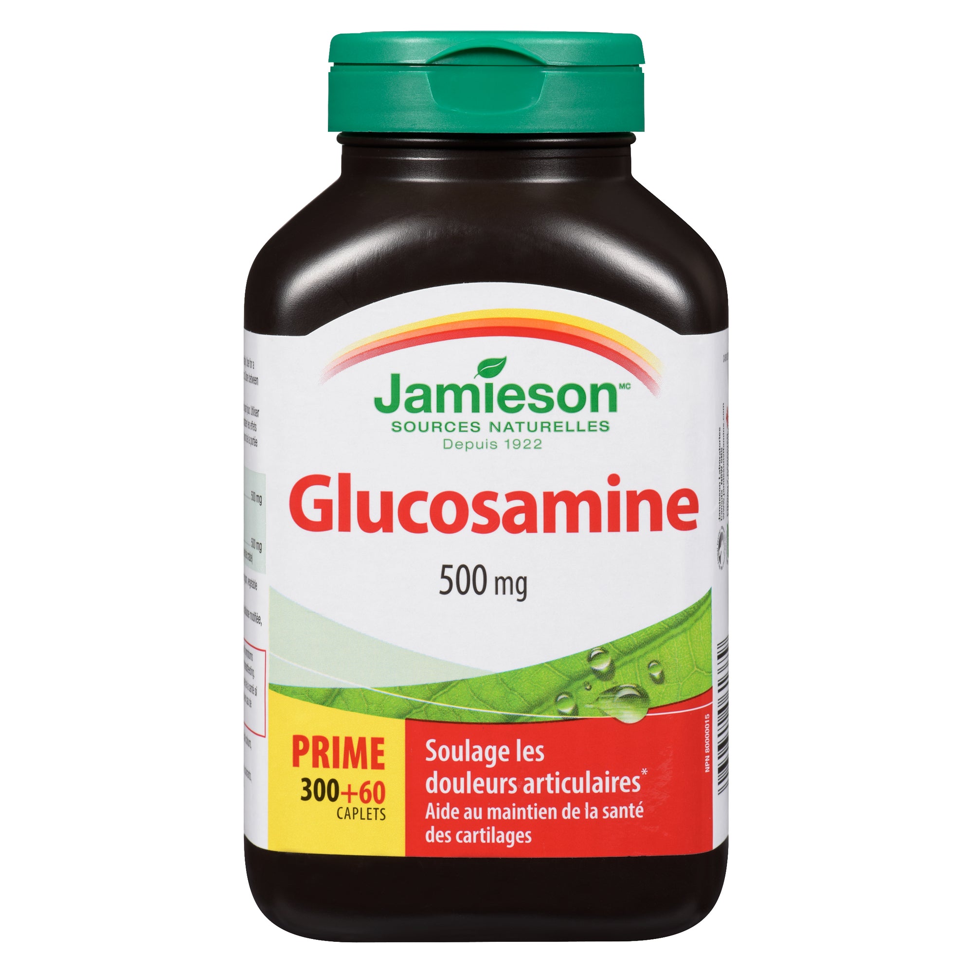 Jamieson Glucosamine Regular Strength 500mg Caplets, 360Pack Giant