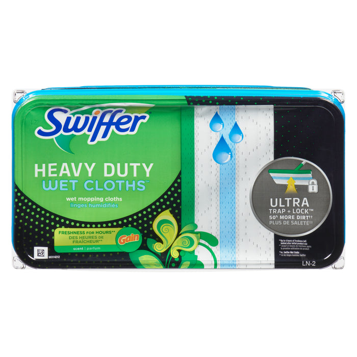 Linges humidifiés Swiffer Sweeper Heavy Duty au parfum de Gain, 20 pièces