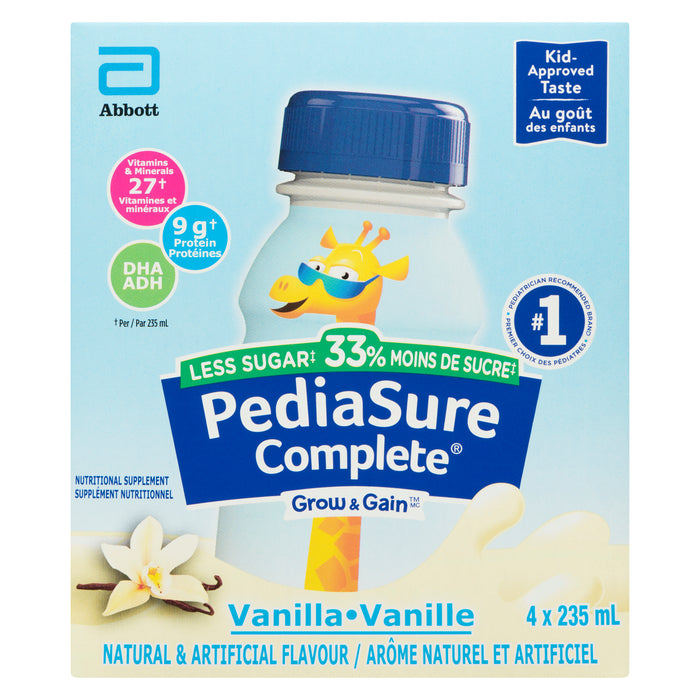 PediaSure Complete Grow & Gain Vanilla Nutritional Supplement, 4-Pack