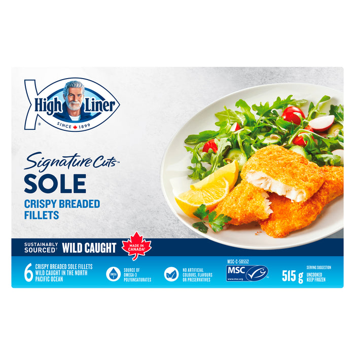 High Liner Signature Cuts Crispy Breaded Fillets Sole, 6-Pack, 515 g