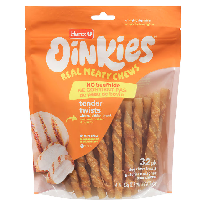 Hartz Oinkies Tender Treats Dog Chews Wrapped with Real Chicken, 32-Pack, 336-g