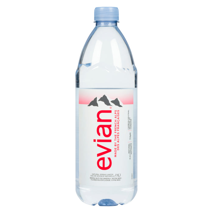 Evian Natural Spring Water, 1-L