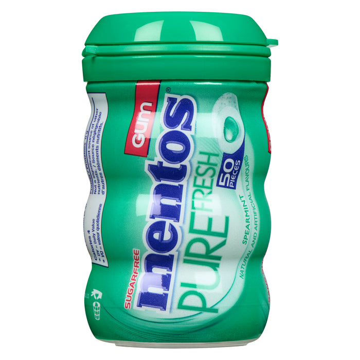 Mentos Pure Fresh Gomme Sans Sucre Menthe Verte, Emballage de 50, 100 g