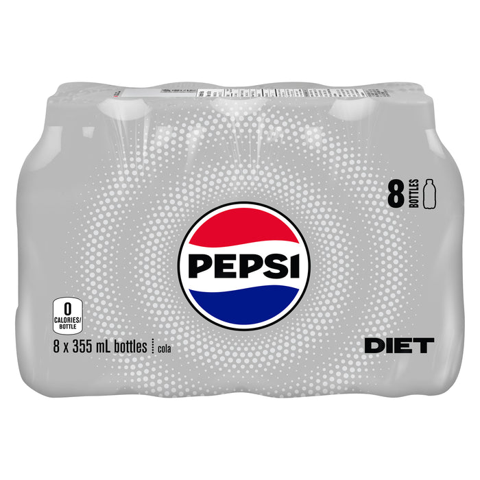 Mini bouteilles de Pepsi diète, paquet de 8, 355 ml