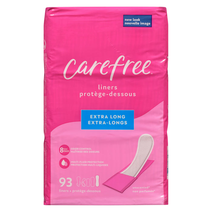 Carefree Acti-Fresh Unscented Extra Long Daily Liners, 93-Pack