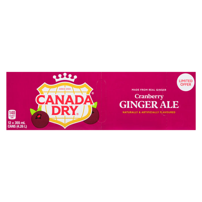 Canada Dry Soda Gingembre aux Canneberges, emb. de 12, 355 ml