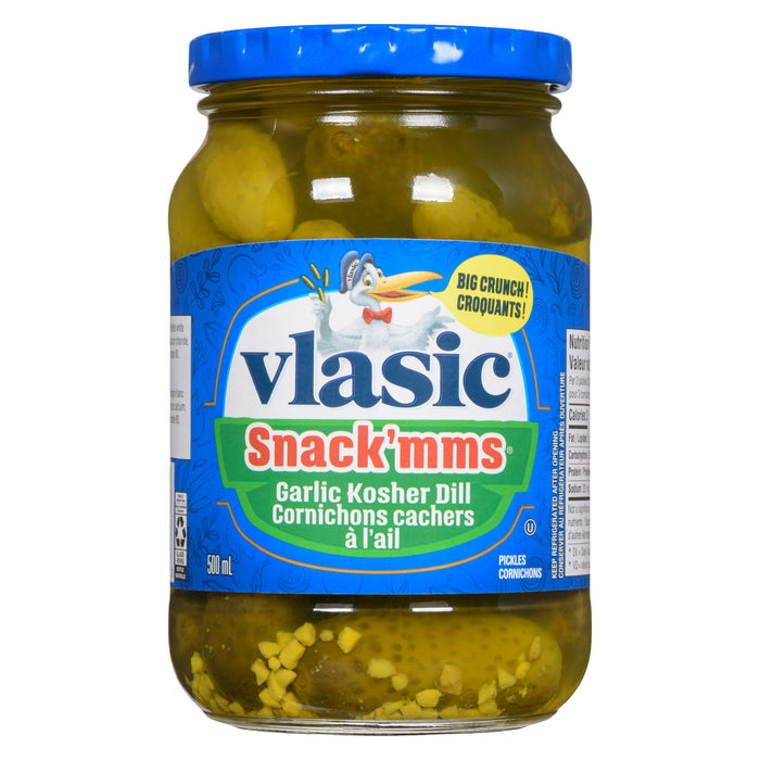 Vlasic Snack'mms Pickles Garlic Kosher Dill, 500 ml