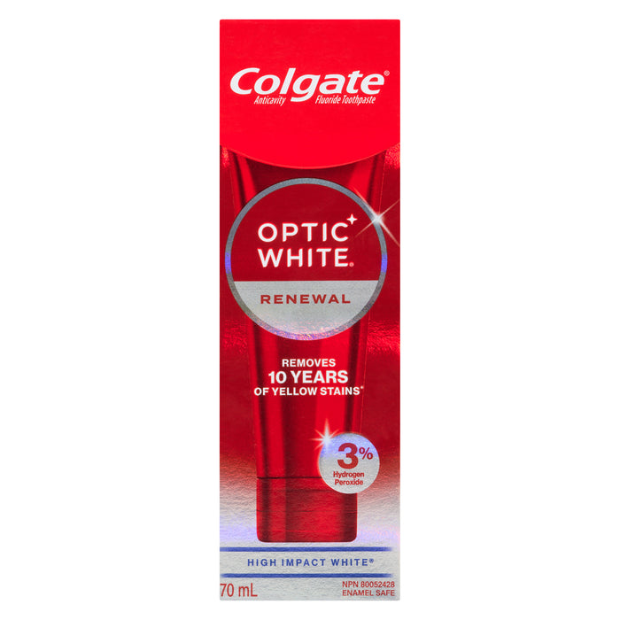 Colgate Optic White Anticavity Fluoride Toothpaste Renewal, 70 ml