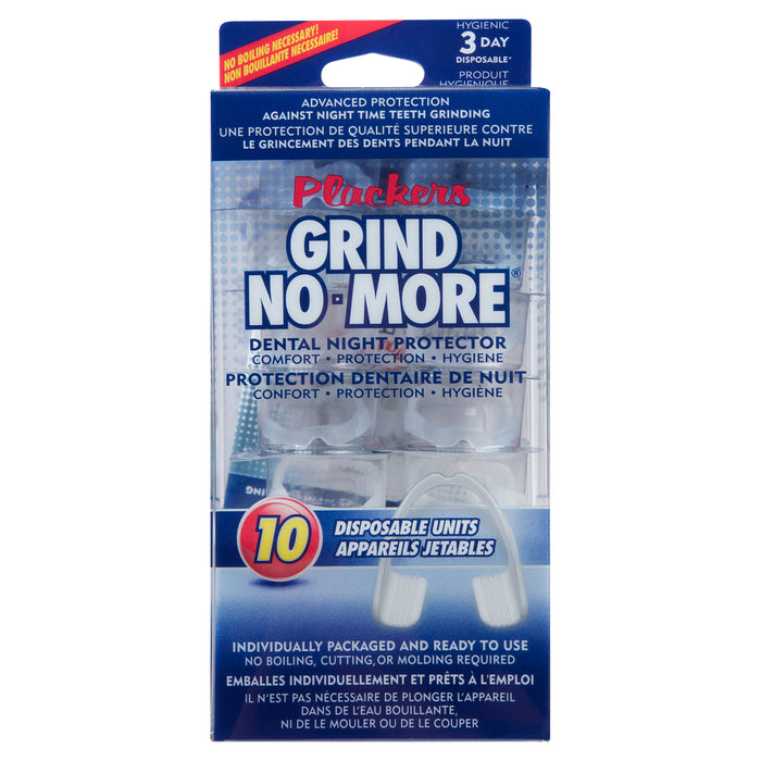 Plackers Grind No - More Dental Night Protector Disposable Units, 10-Pack