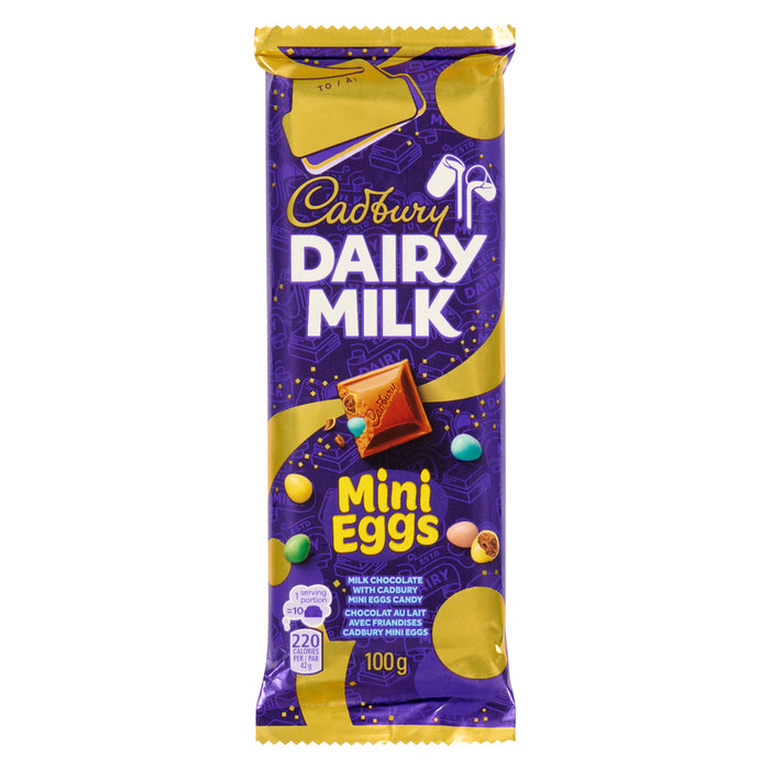 Cadbury Dairy Milk Chocolat au Lait avec Friandises Cadbury Mini Eggs, 100 g