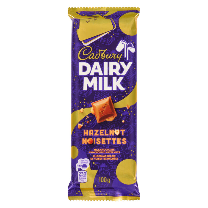 Cadbury Dairy Milk Chocolate and Chopped Hazelnuts, 100 g
