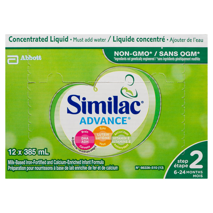 Similac Advance préparation pour nourrissons à base de lait enrichie de fer et de calcium 6-24 mois, emb. de 12, 385 ml
