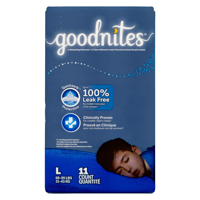 Goodnites Nighttime Underwear Boys L, 31-43-kg, 11-Pack,