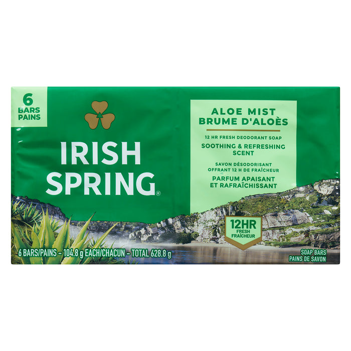 Irish Spring Aloe Mist Soap Bars, 6-Pack, 104.8-g