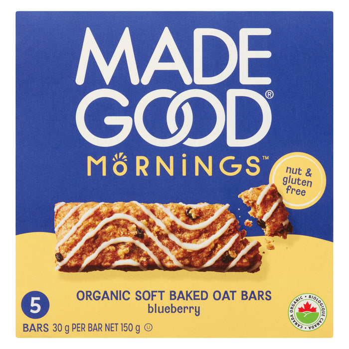 Made Good Mornings Soft Baked Blueberry Oat Bars, 5-Pack, 30 g