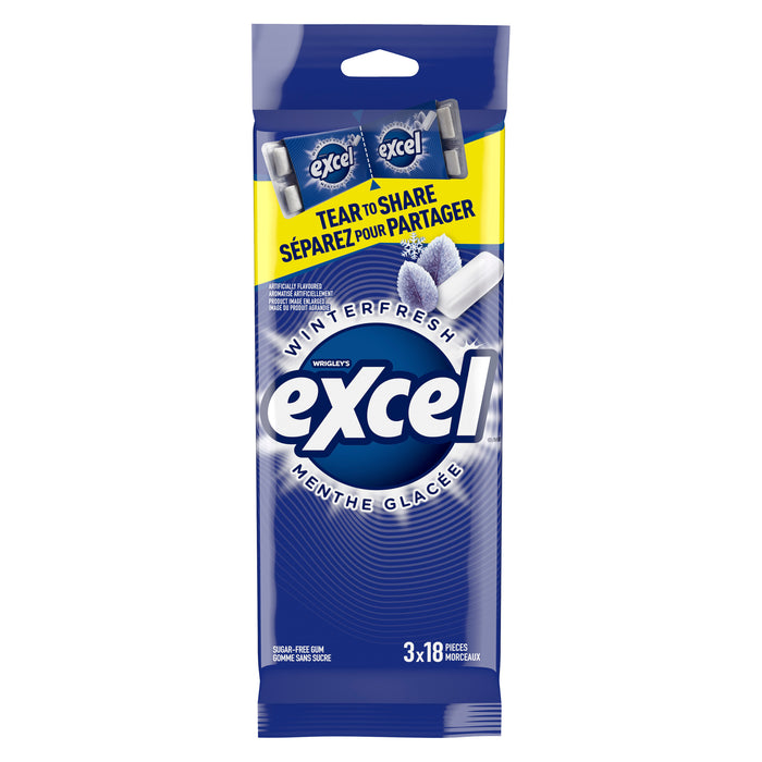 Paquet de gomme Excel menthe glacée, 18 morceaux, emb. de 3