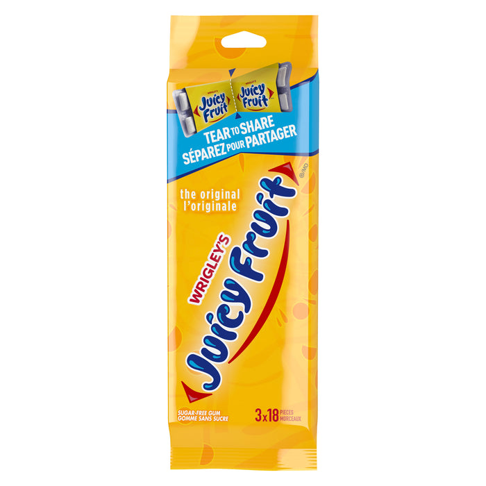 Wrigley's Original Juicy Fruit Gum Pack, 18 Pieces, 3-Pack