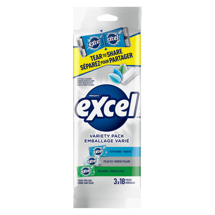 Excel Variety Gum Packs, 18 Pieces, 3-Pack