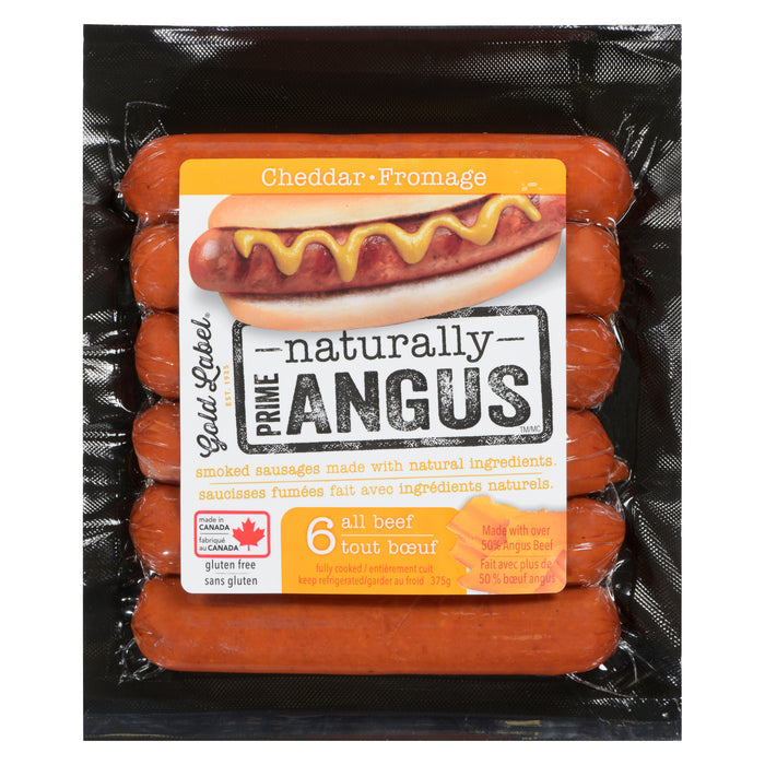 Saucisses fumées avec cheddar Angus de première qualité Gold Label - 375-g
