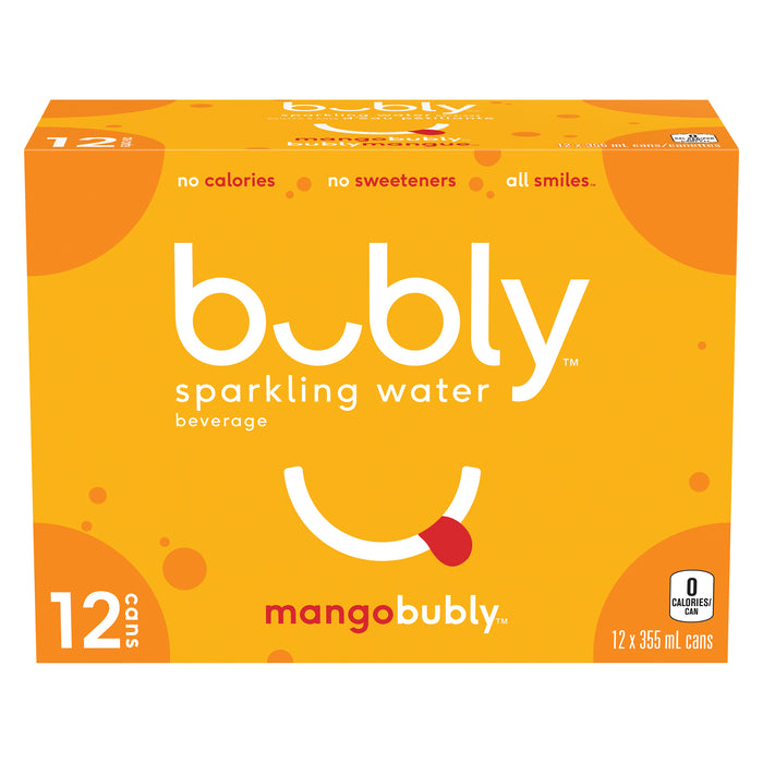 Boisson à base d'eau pétillante Bubly mangue, 355 ml - emb. de 12