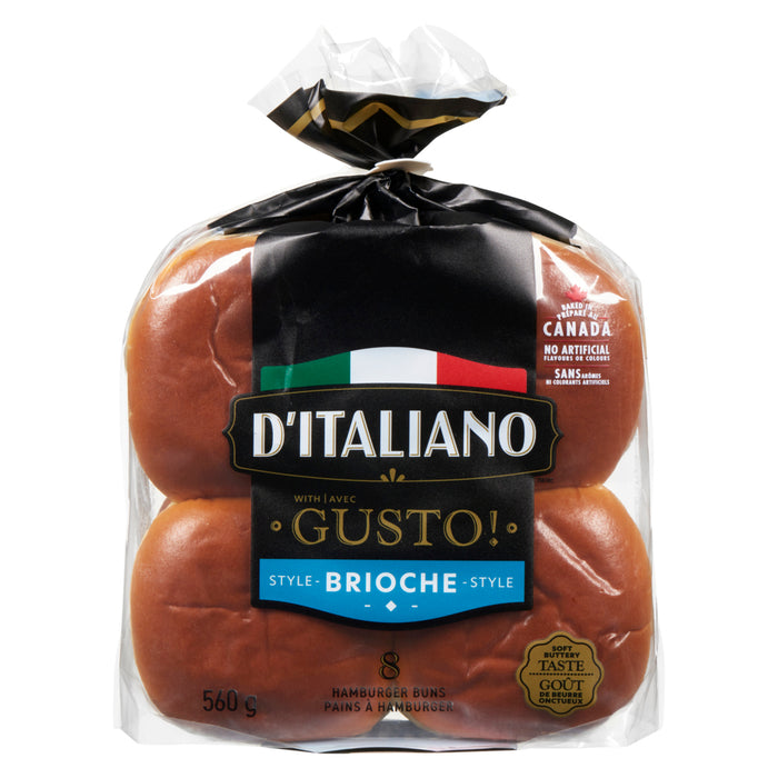 D'italiano Brioche Style Hamburger Buns, 8-Pack, 560-g