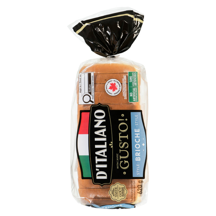 Pain de style brioché tranché épais D'Italiano, 620 g