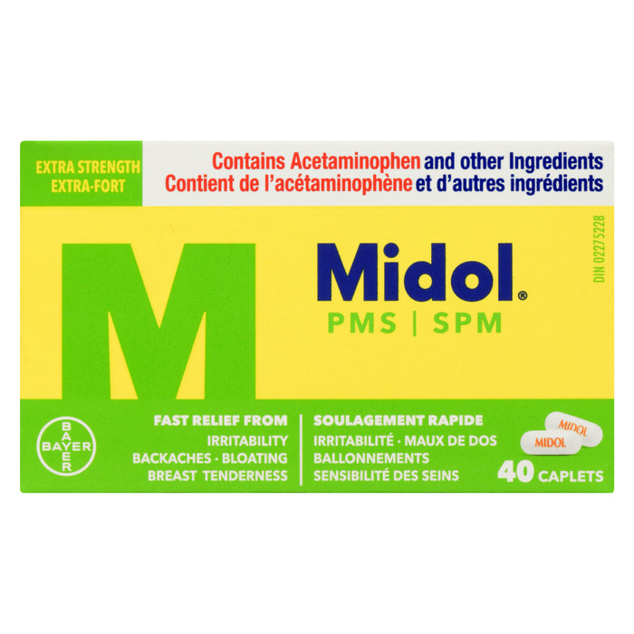 Midol SPM Caplets, Emballage de 40