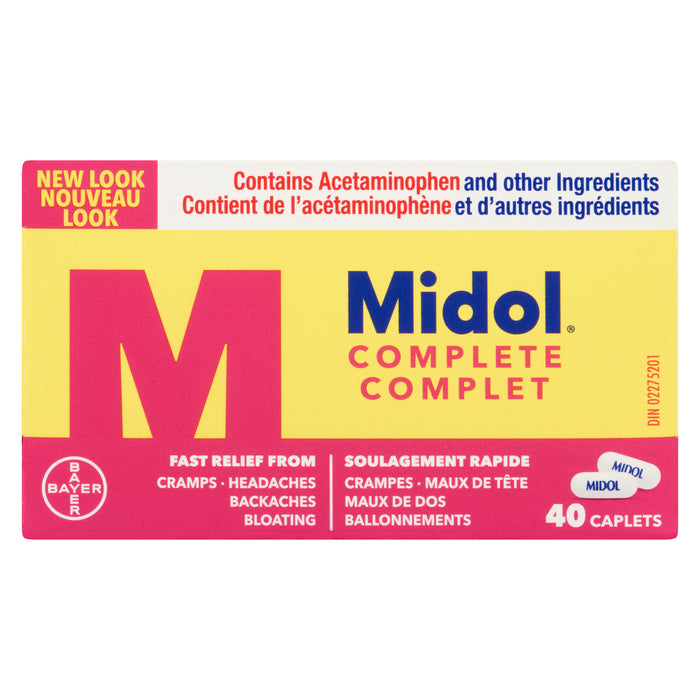 Midol Complet Caplets, Emballage de 40