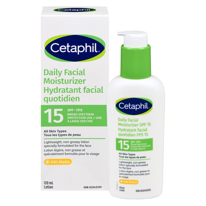 Hydratant quotidien FPS 15 pour le visage de Cetaphil, 120 ml