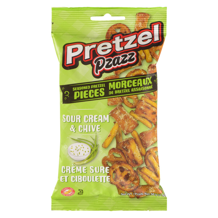 Pretzel Pzazz Sour Cream & Chive Seasoned Pretzel Pieces, 56-g
