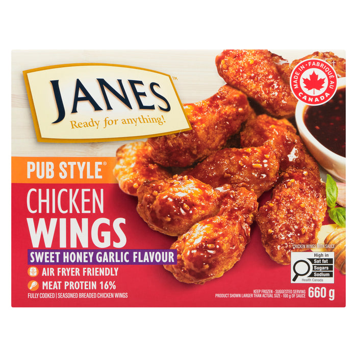 Janes Pub Style Sweet Honey Garlic Wings, 660-g