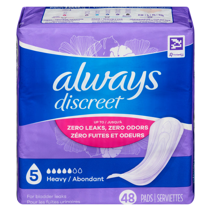 Always Serviettes d’incontinence Discreet, maximale, emb. de 45