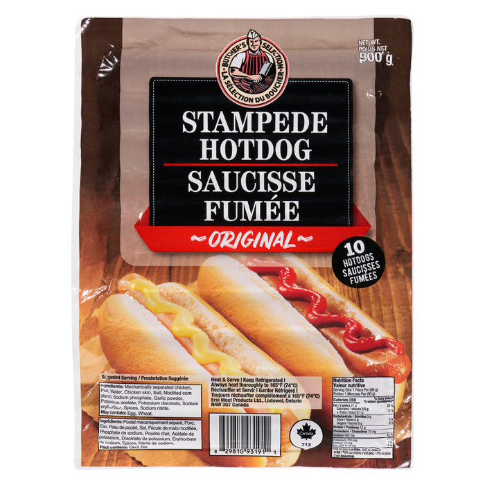 Butcher's Selection Stampede Original Hotdogs, 10-Pack, 900 g