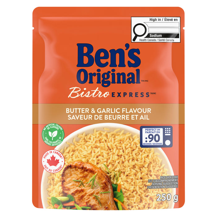 Ben's Original Bistro Express Riz d'Accompagnement Saveur de Beurre et Ail, 250 g