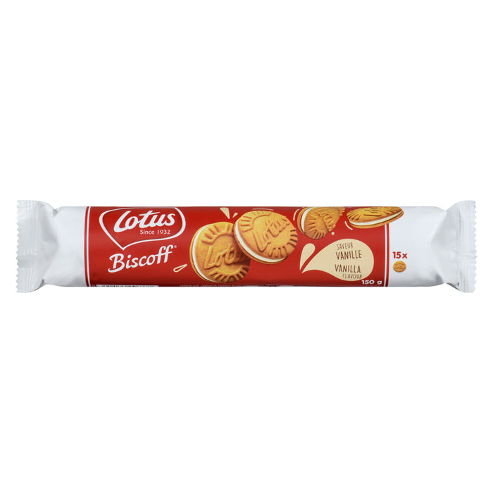 Lotus Biscoff Caramelised Sandwich Biscuits with a Vanilla Flavour Filling, 150-g